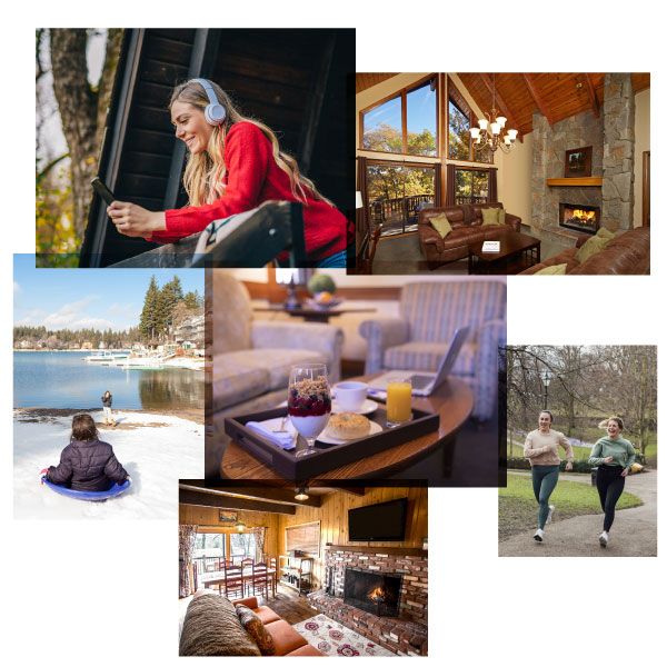 Lake Arrowhead Lodge offers cozy accommodations, an amazing remote work location, and award winning dining