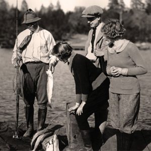 Guests fishing the lake in the 1920s