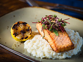 Grilled Salmon and Rice