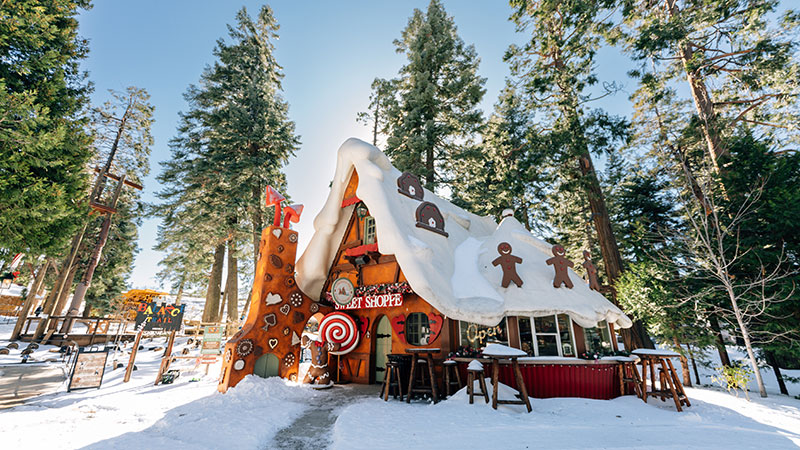 The gingerbread house at Skyparks Santa's Village in Lake Arrowhead California