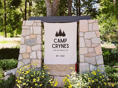 A wedding makes the Lodge completely theirs for the weekend complete with their own entrance sign.
